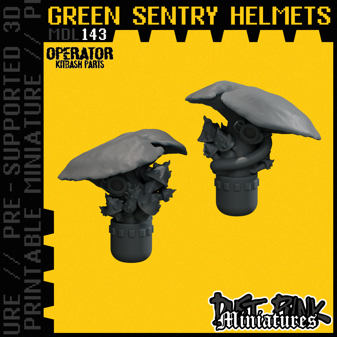 MDL143 GREEN SENTRY HELMETS [PRE-SUPPORTED]